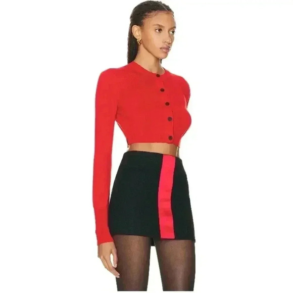 Ferragamo CROPPED RED CASHMERE CARDIGAN - Picture 2 of 7